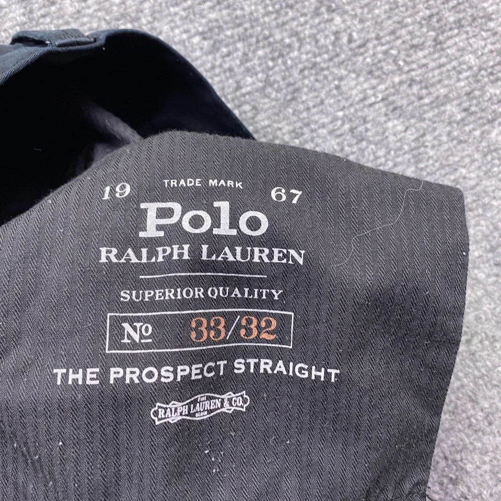 Polo Ralph Lauren Prospect Straight Leg Pants Mens Sz 33 Black Cotton Stretch